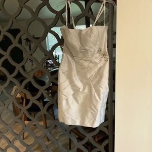 Silver Strapless Dress w/ Matching short jacket
